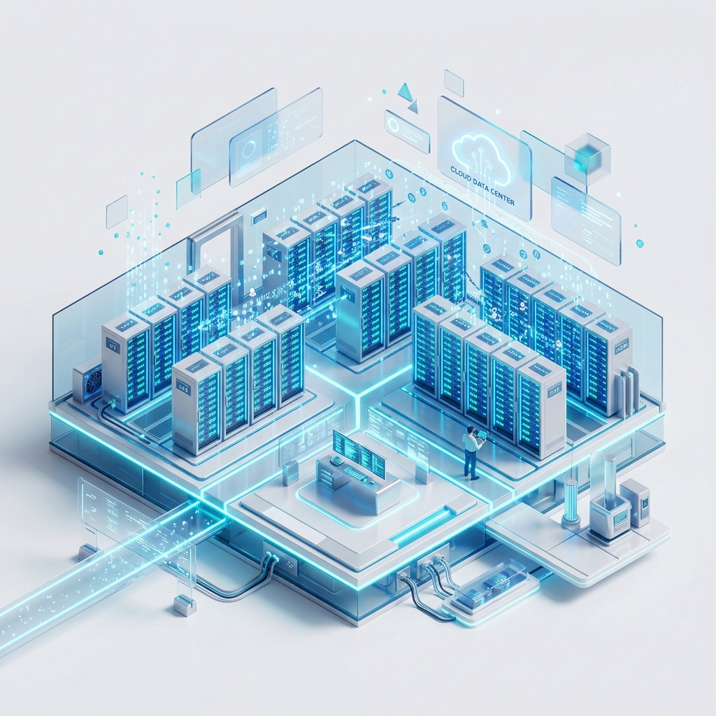 Modern 3D Cloud Server Infrastructure